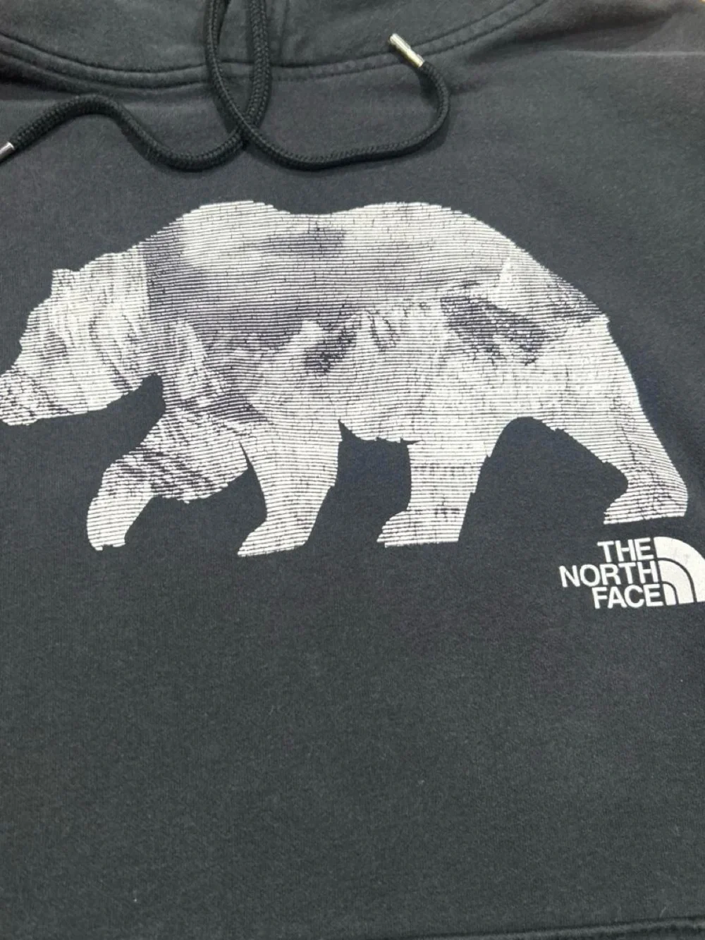 The North Face Black Crewneck Hoodie with Bear Graphic